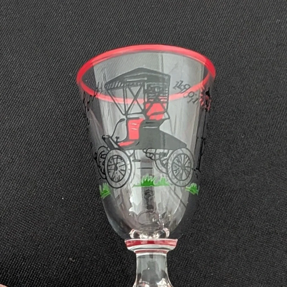 Vintage Libbey 1901 Ford Model T‎ Horseless Carriage Shot Glasses Set Of 5